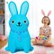 GOOSH 5 FT Easter Inflatables Bunny Blue and Pink Rabbit with Built-in LEDs